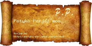 Petyko Perjámos névjegykártya
